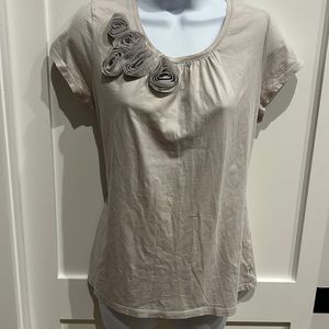 Ann Taylor tshirt with flower appliqué